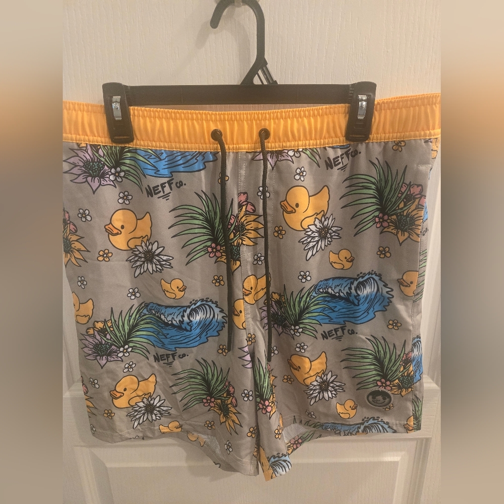 Neff Multicolor Duck Print Swim Shorts